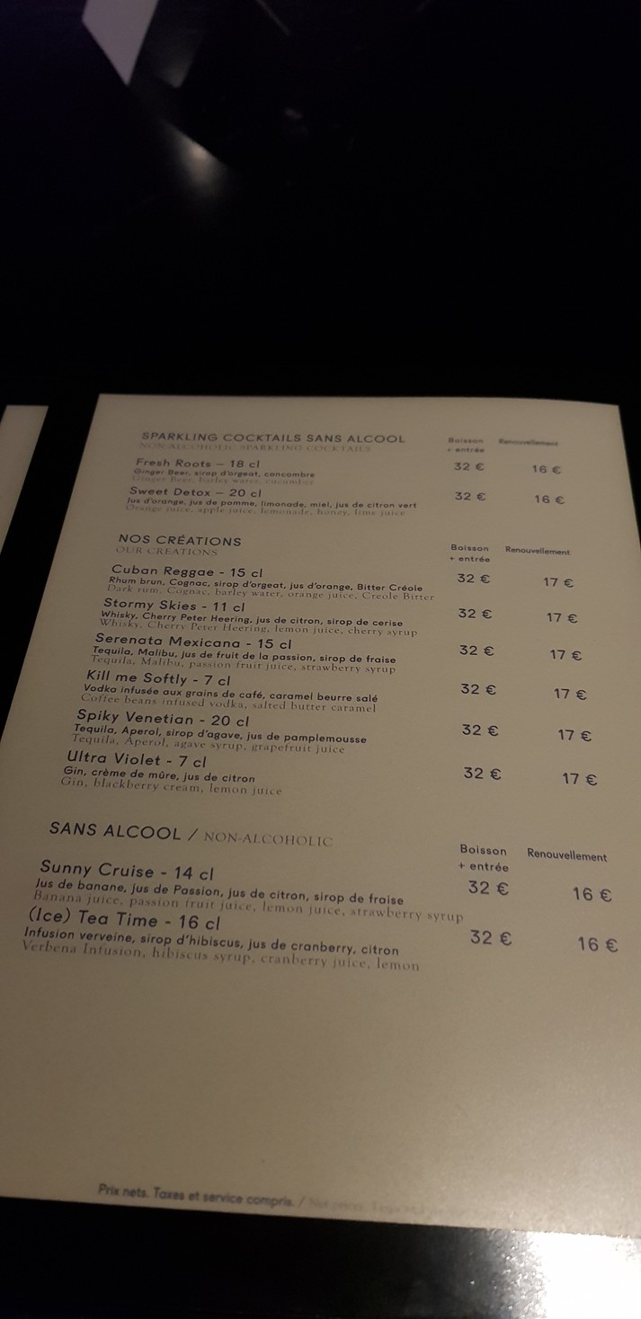 Jazz Club Etoile menu 2