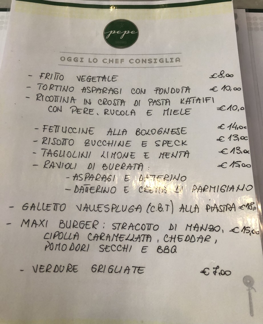 Pepe | Ristorante San Giovanni menu 1