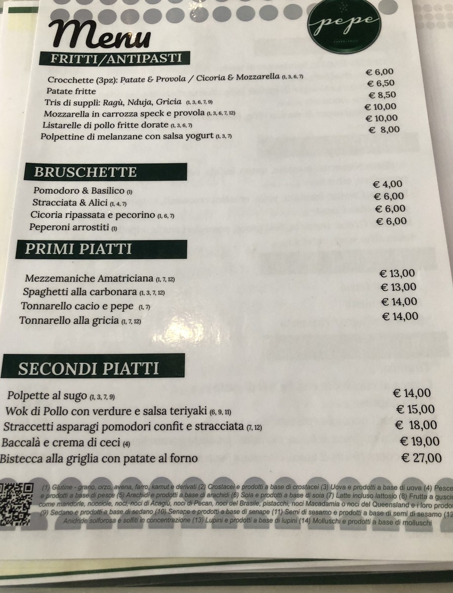 Pepe | Ristorante San Giovanni menu 2