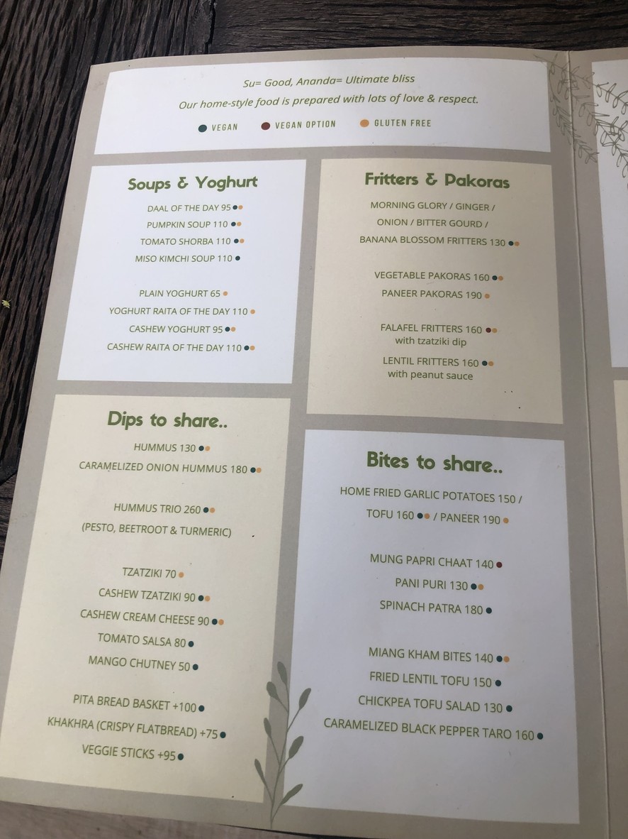 Suananda menu 3