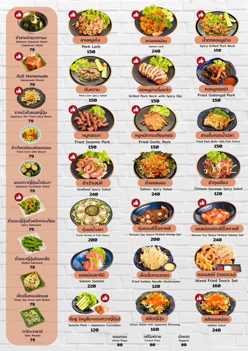 Saneh Mookata menu 1