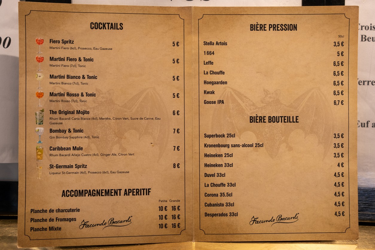 Le Petit Paris menu 2
