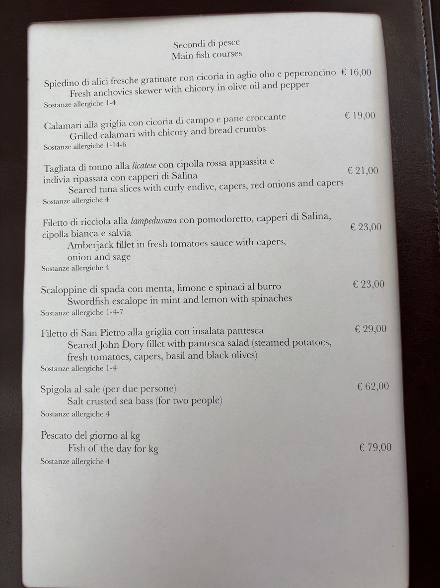 Osteria La Gensola menu 3