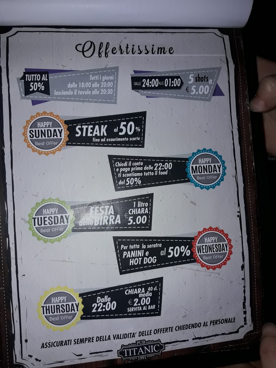 Titanic menu 2