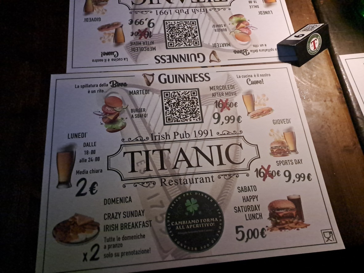 Titanic menu 3