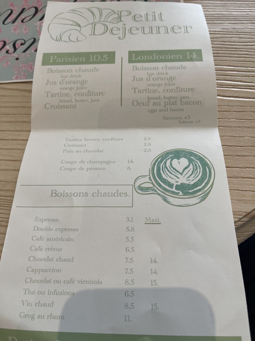 Café Brasserie Ragueneau menu 1