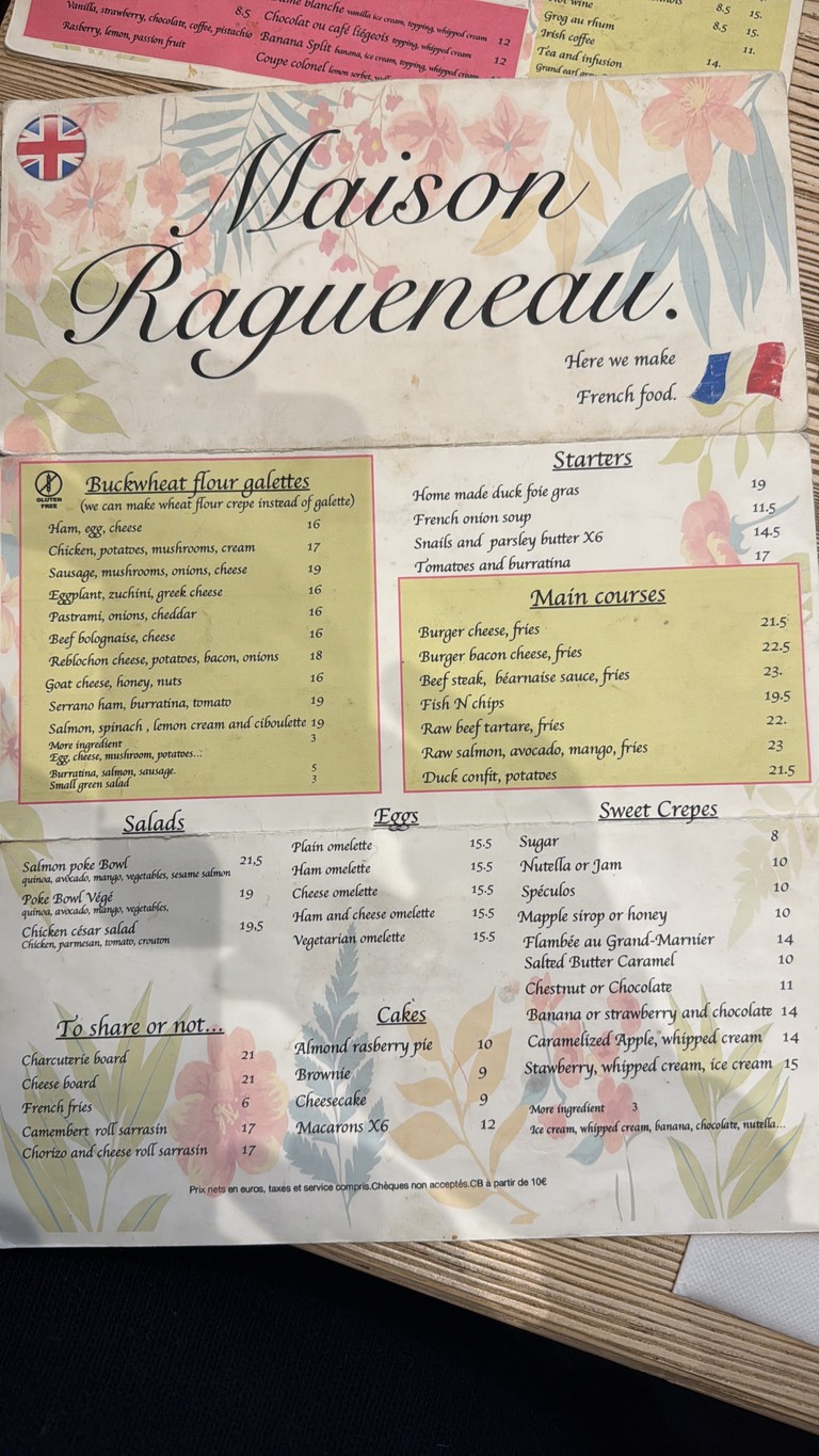 Café Brasserie Ragueneau menu 3