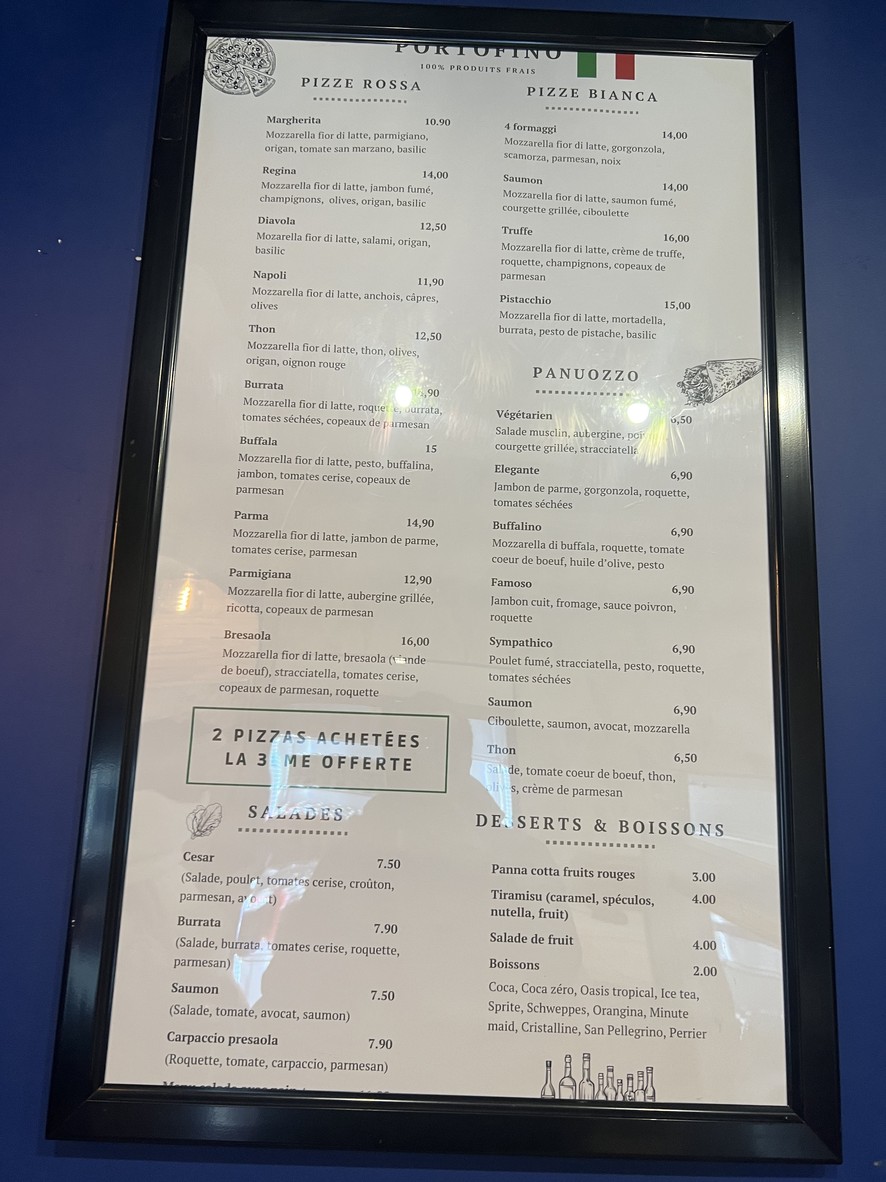 Portofino menu 1