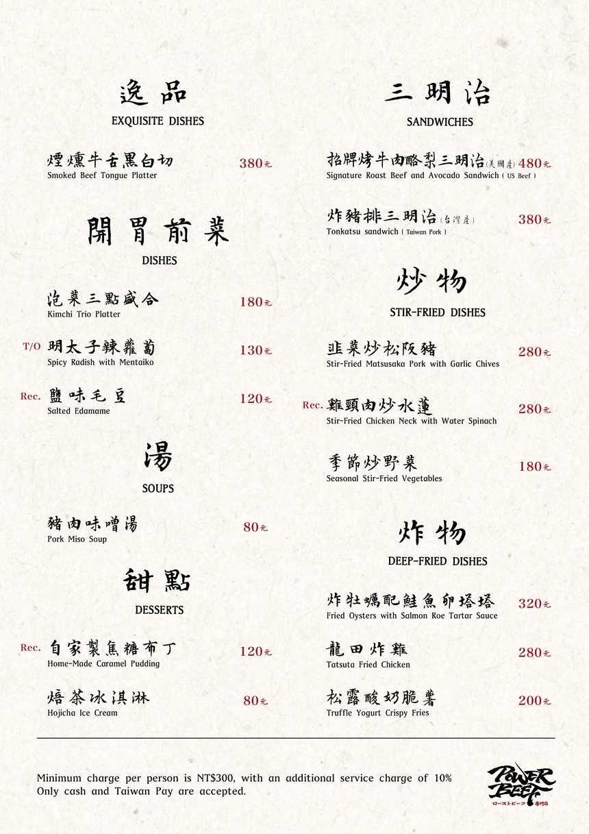 Power Beef Rìshì kǎo niúròu fàn xiǎo jiǔguǎn menu 1