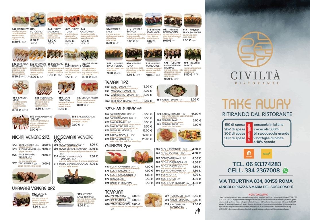 Ristorante Civiltà menu 1