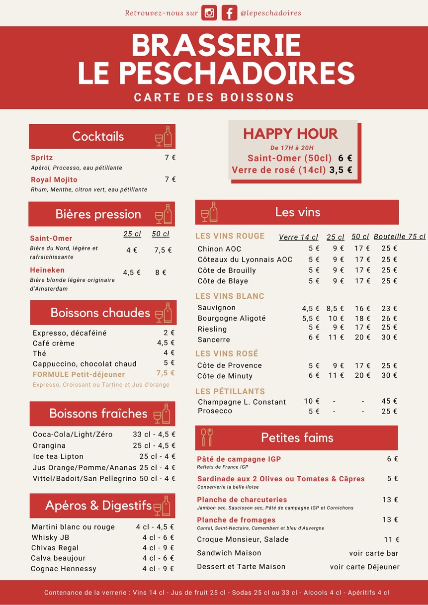 Le Peschadoires menu 2