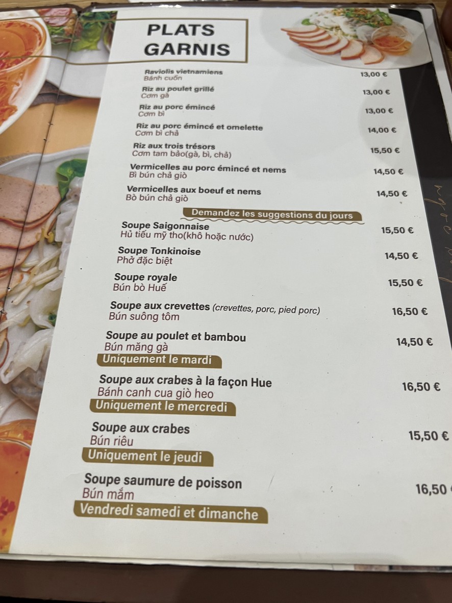 Ngoc Xuyen Saigon menu 1