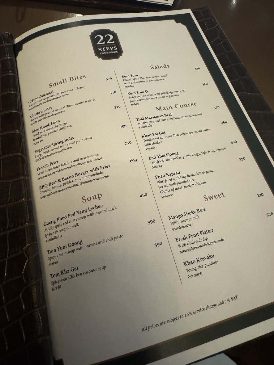 22 步手工藝酒吧 menu 1