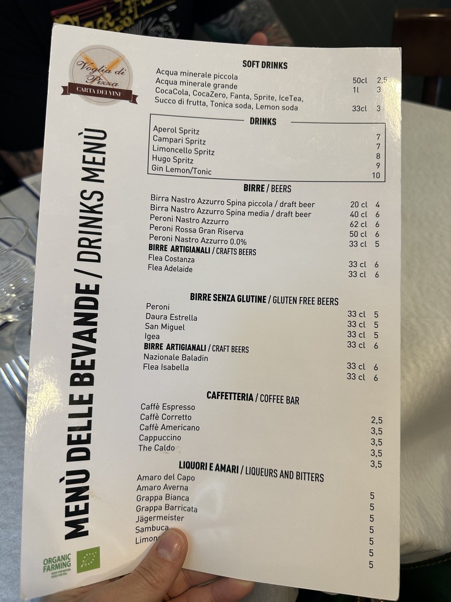 Voglia di Pizza - Gluten free menu 2