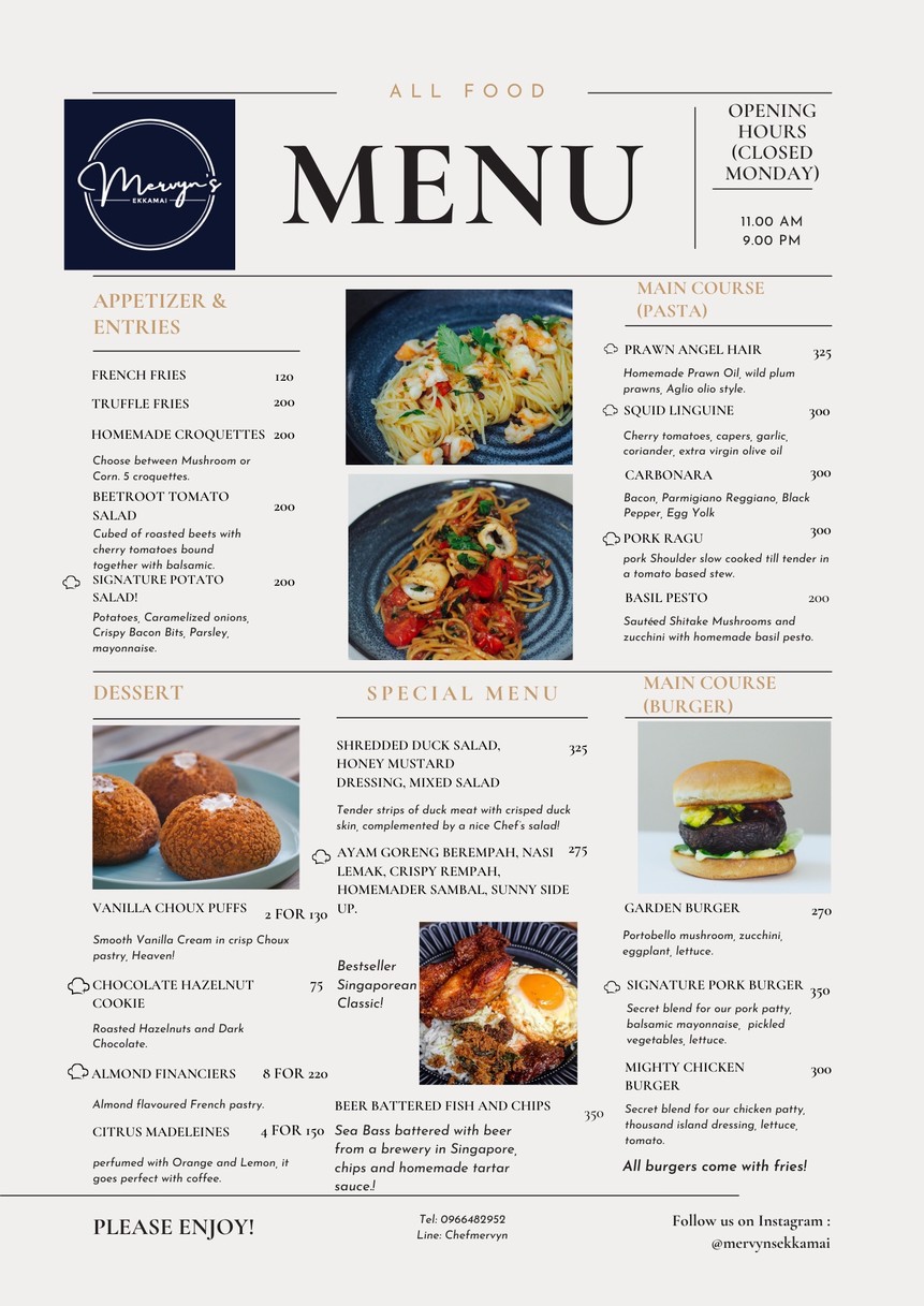 Mervyn’s menu 1