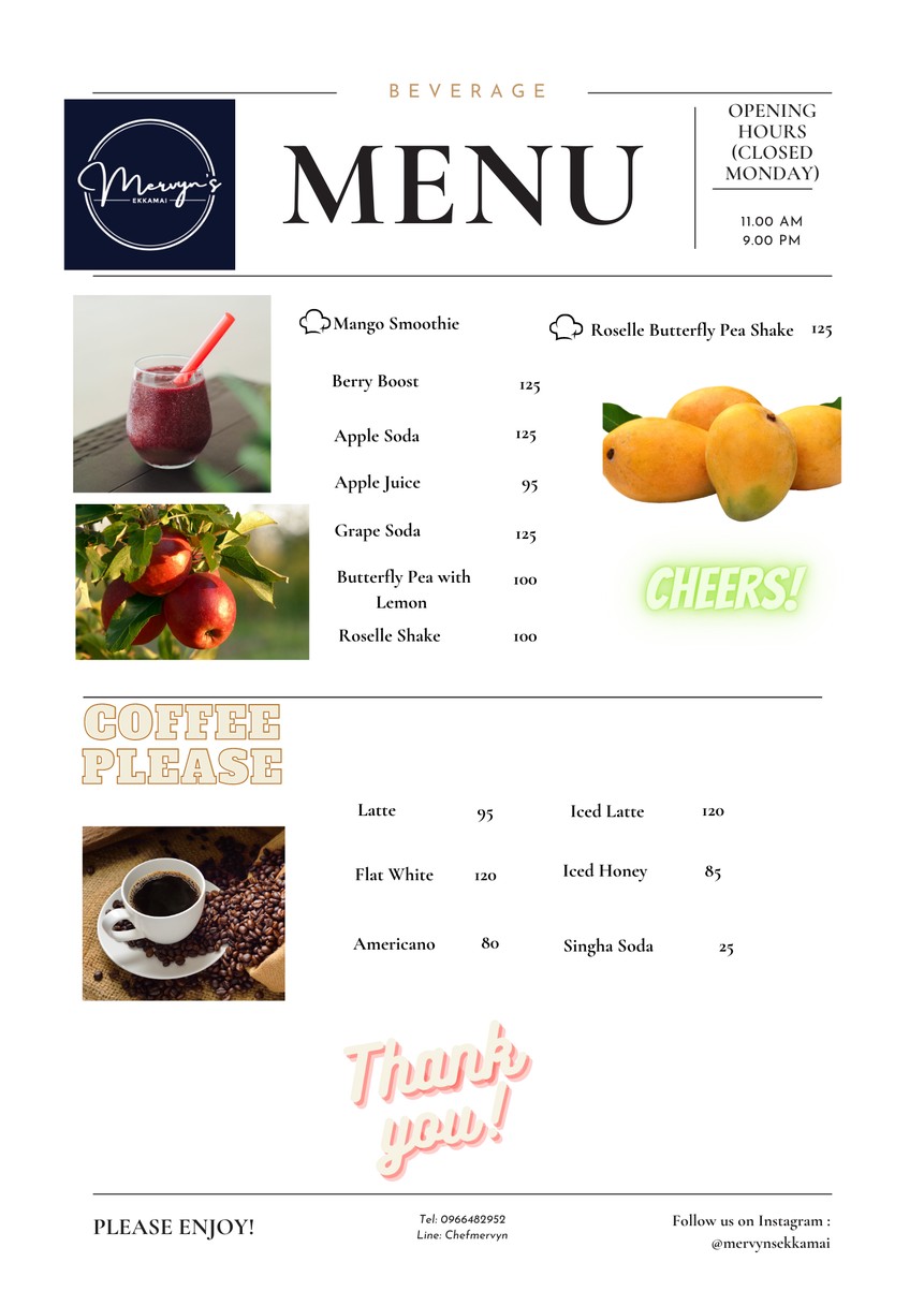 Mervyn’s menu 2