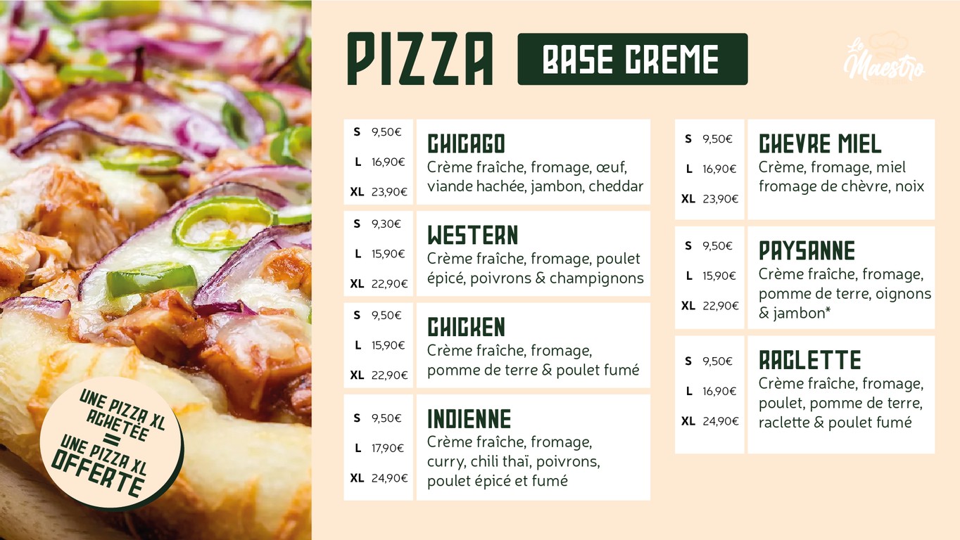 Le Maestro menu 1