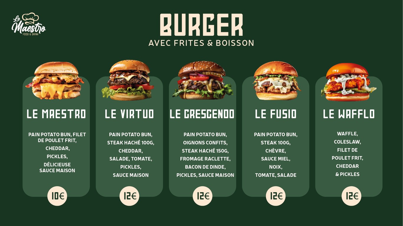 Le Maestro menu 3