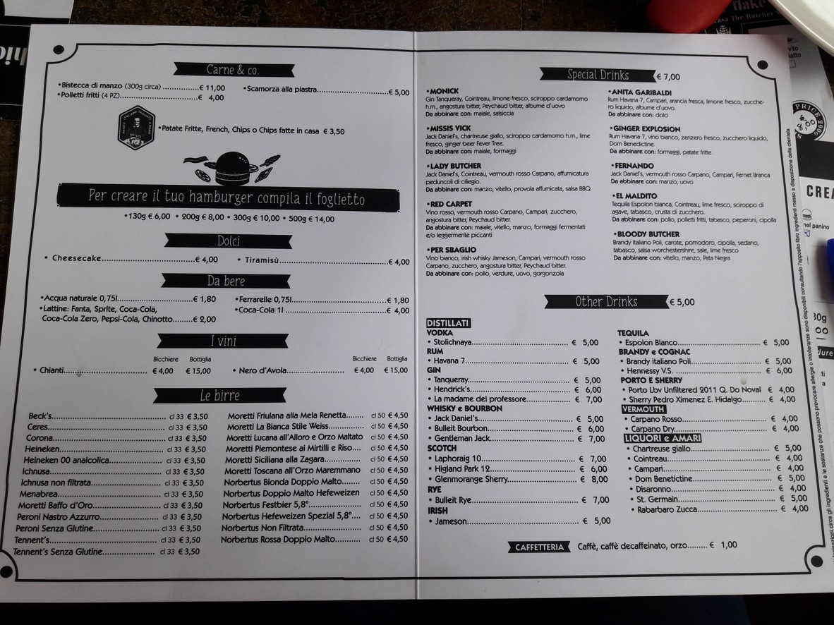 The Butcher Shop - Burger & Spirit menu 1