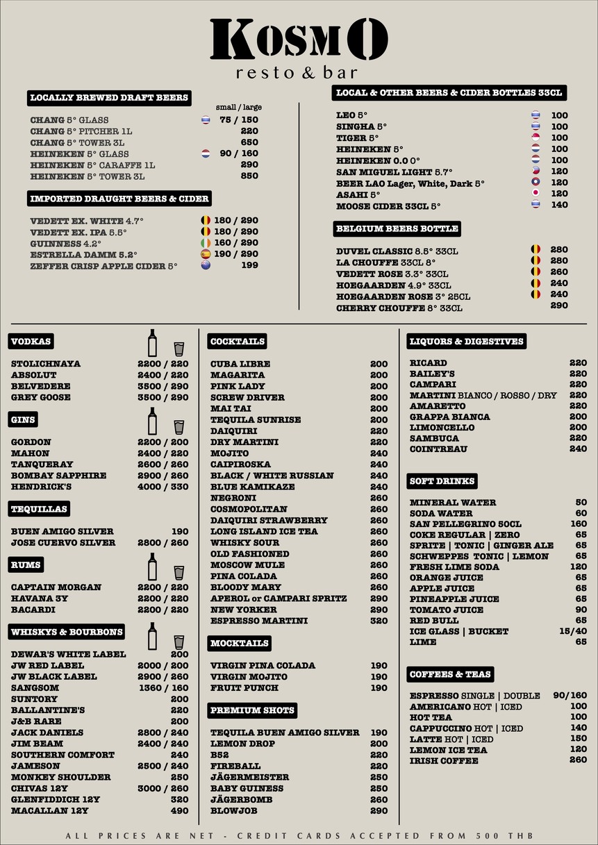 KOSMO Resto & Bar menu 2