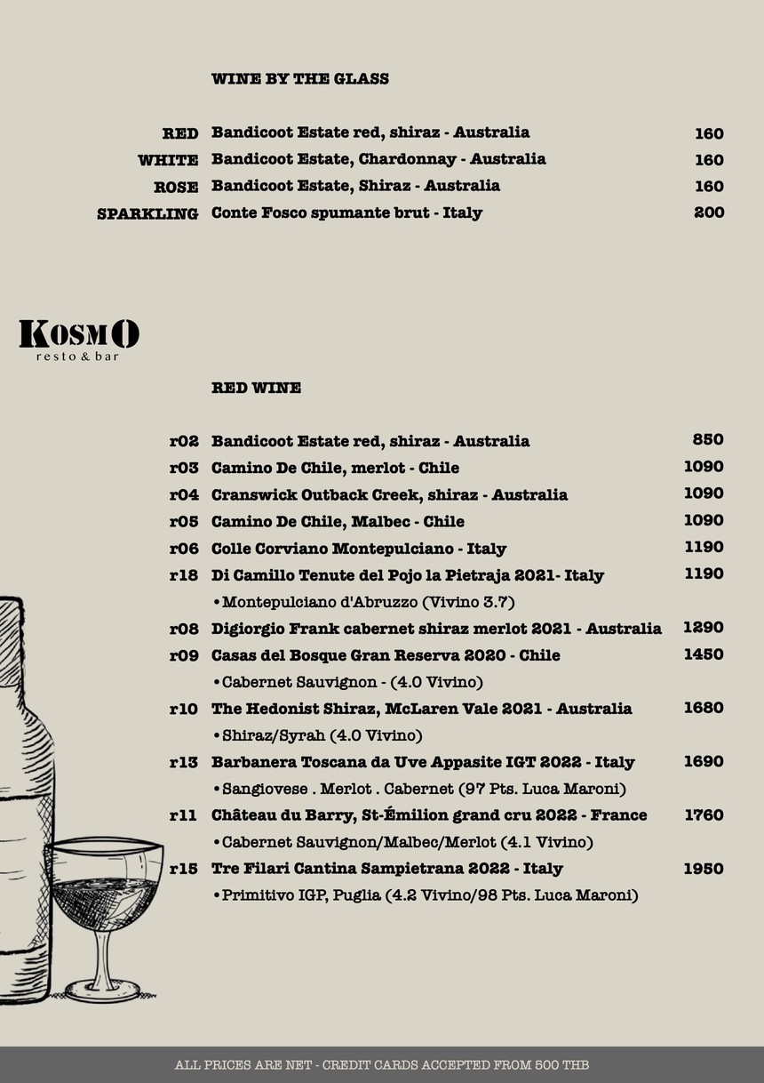 KOSMO Resto & Bar menu 3