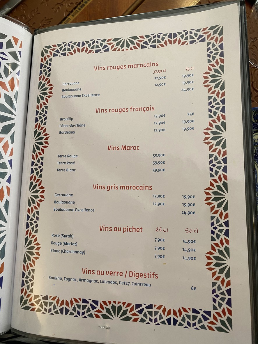 La Gazelle menu 4