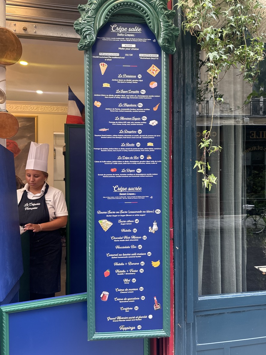 La Crêperie Française menu 1