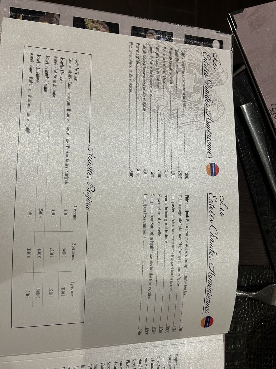 LA ROGINA menu 2