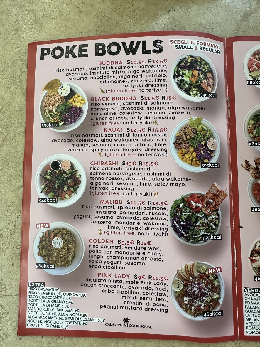 California Cookhouse - Montesacro menu 7