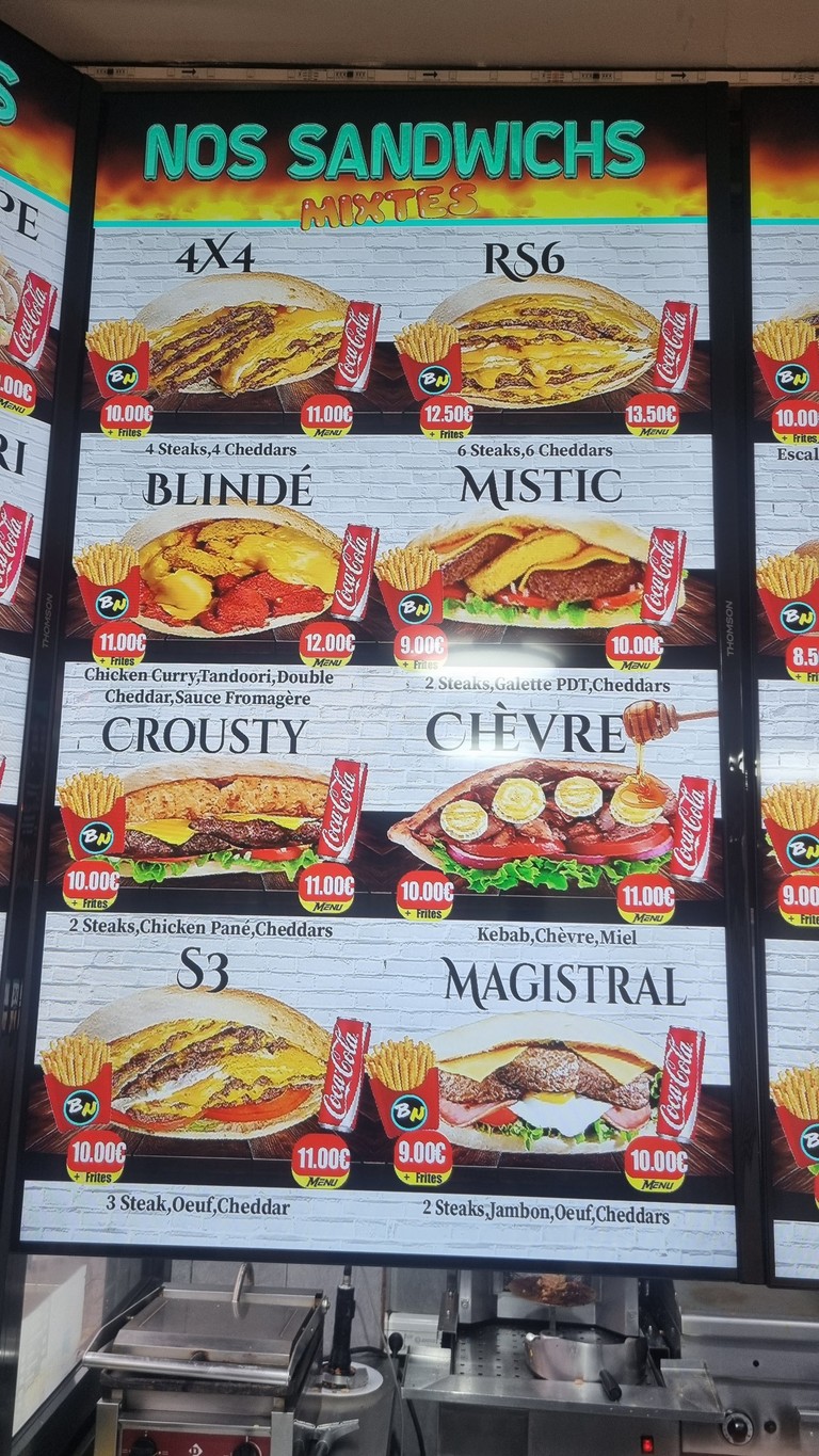 Bineau Food menu 2