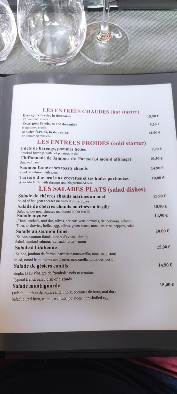 La Table des Troys menu 4