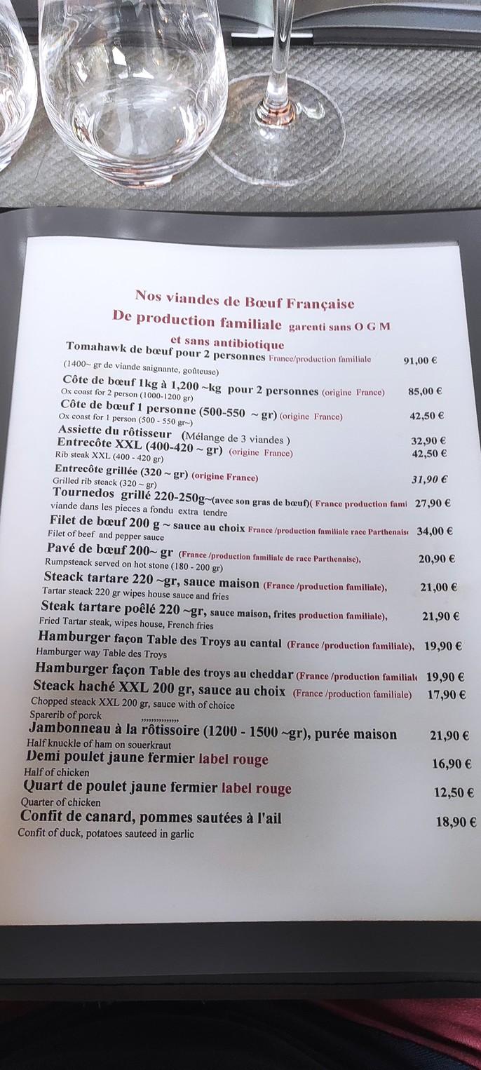 La Table des Troys menu 5