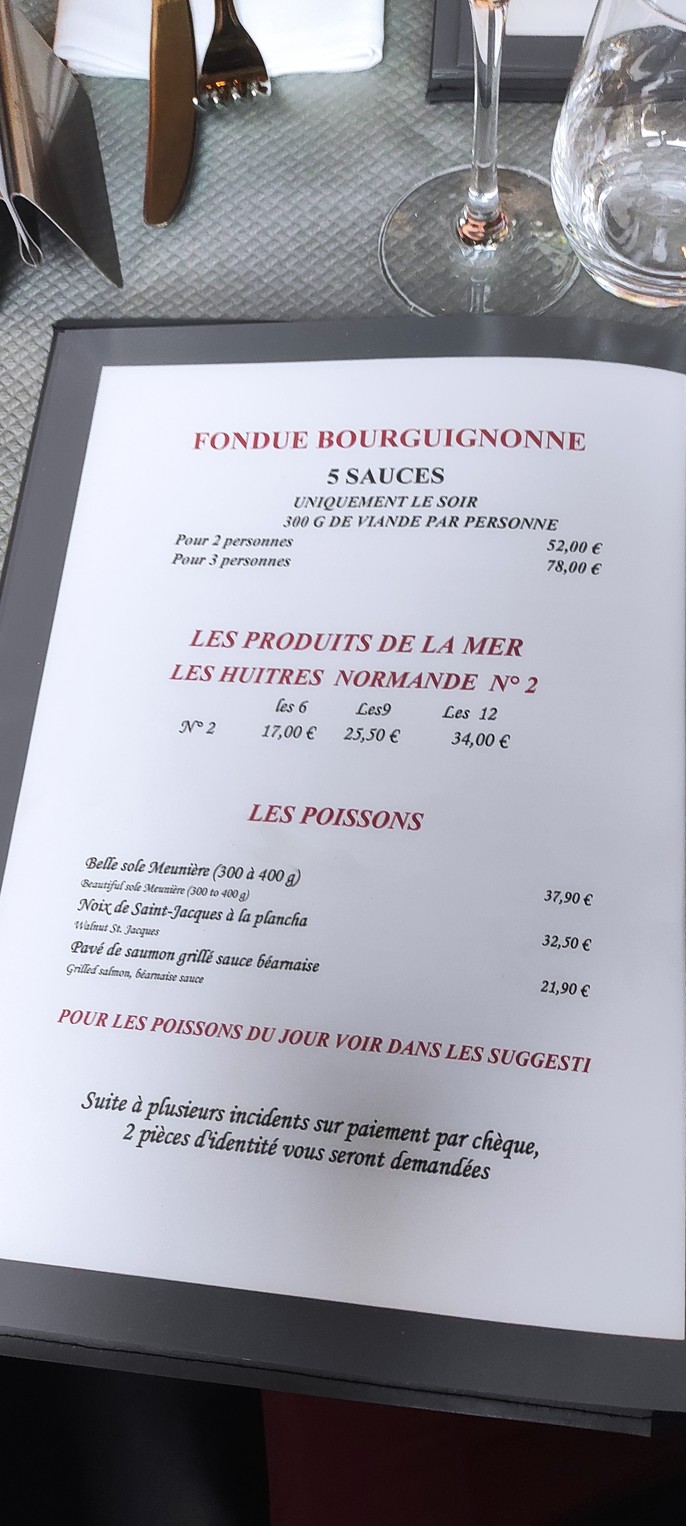 La Table des Troys menu 6