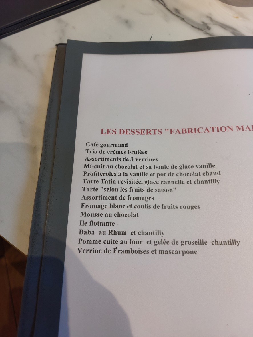 La Table des Troys menu 7