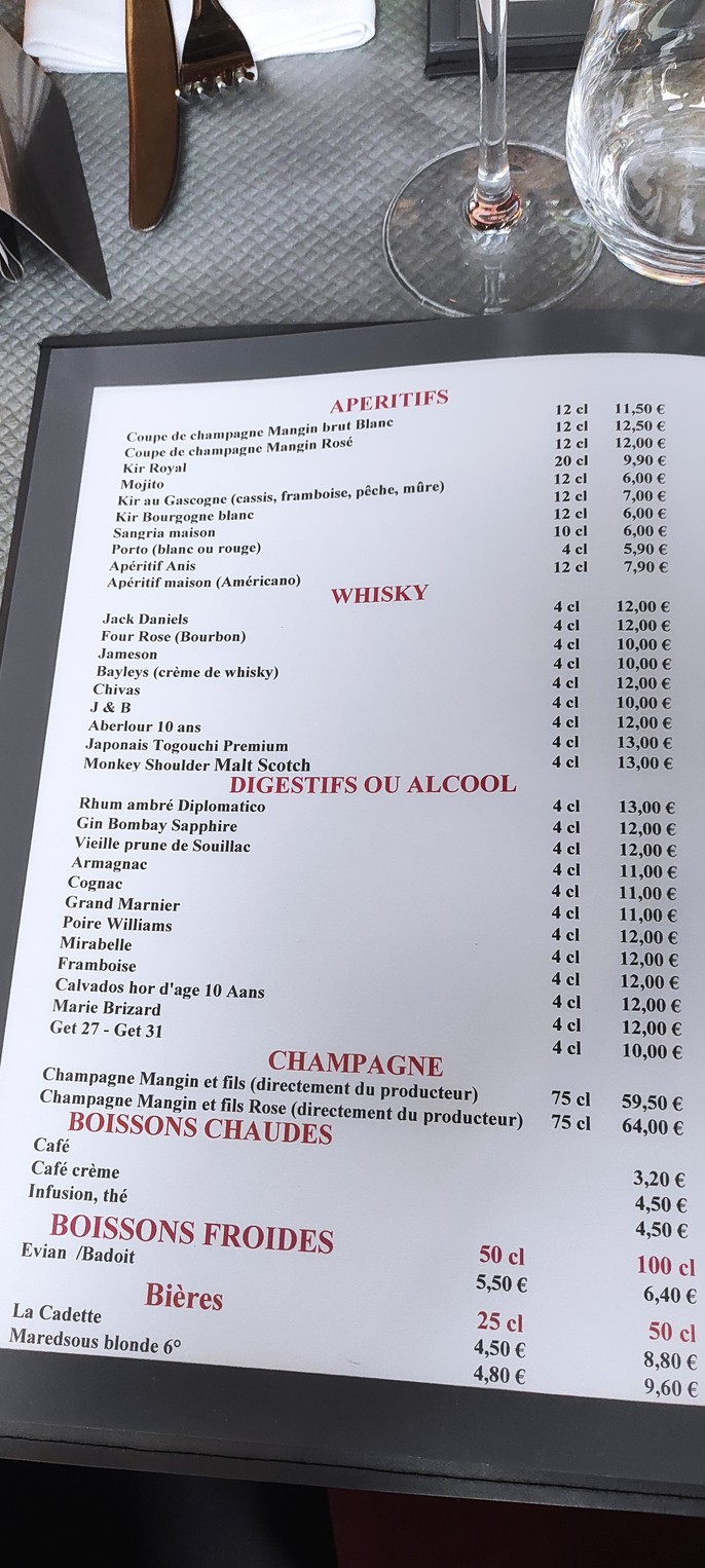 La Table des Troys menu 8