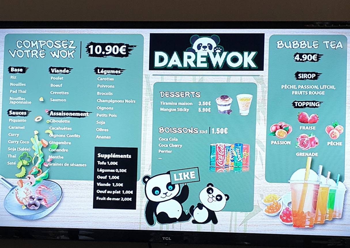 Dare Wok paris thai menu 2