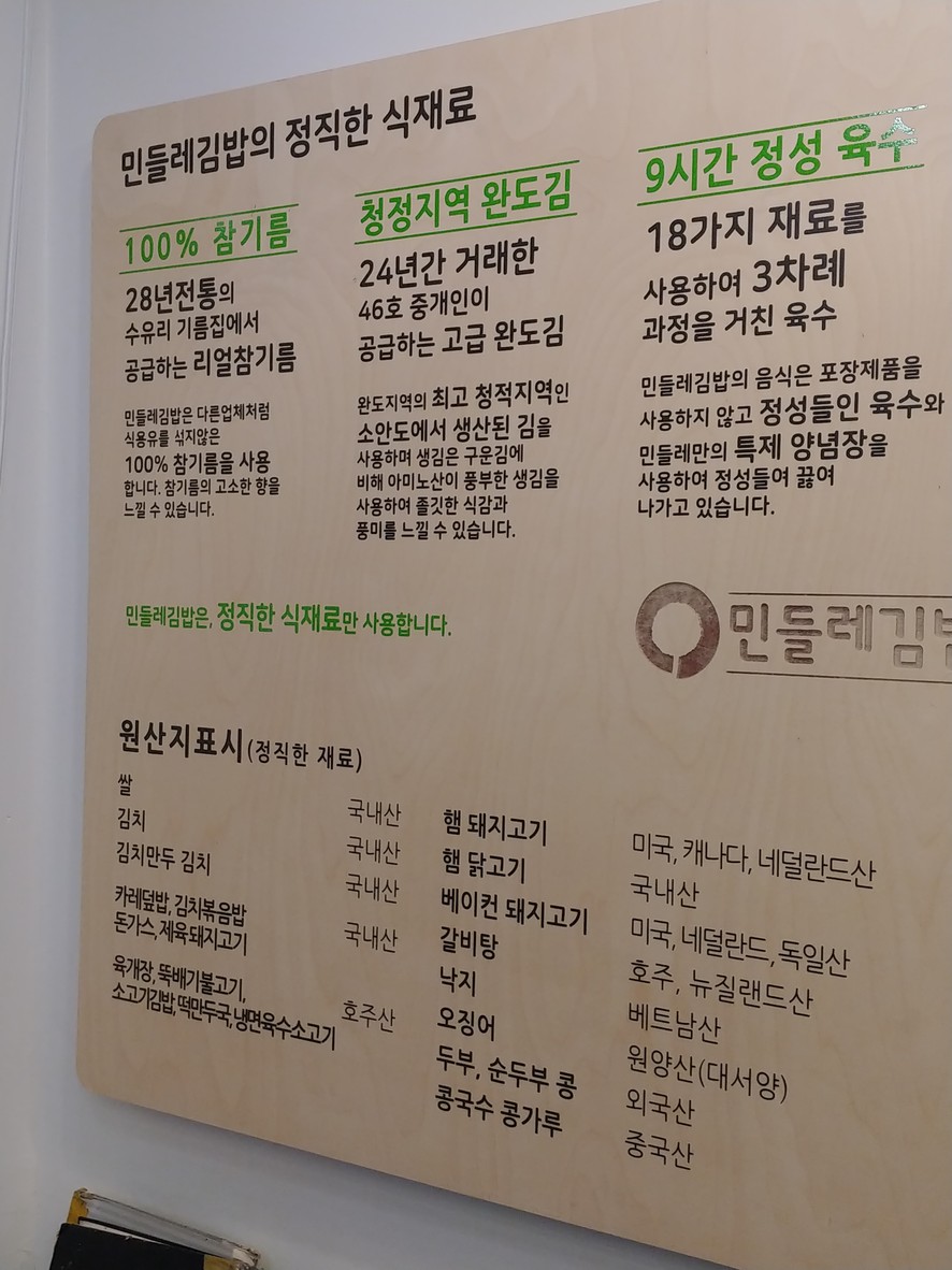 Restaurante especializado en Kimbap Dandelion menu 1