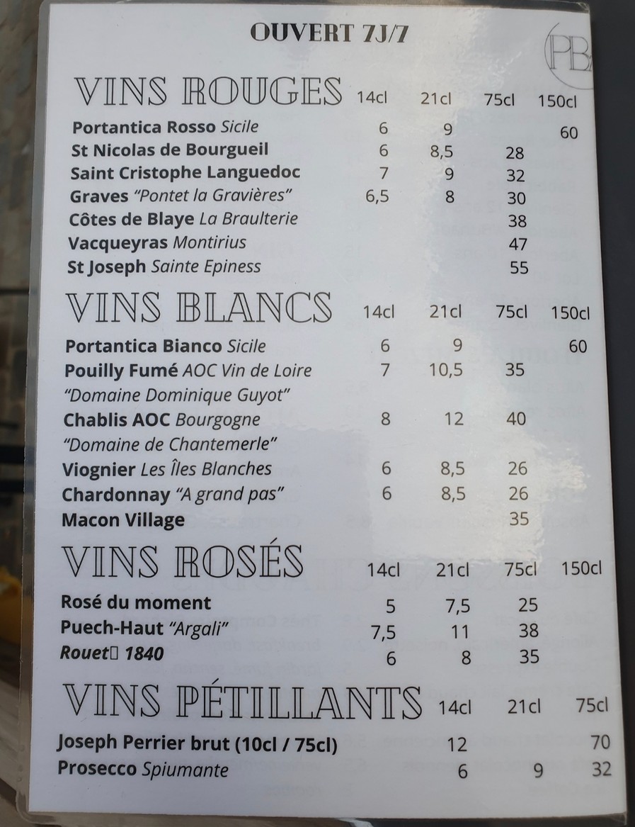 Petit Bistrot d'Auteuil menu 3