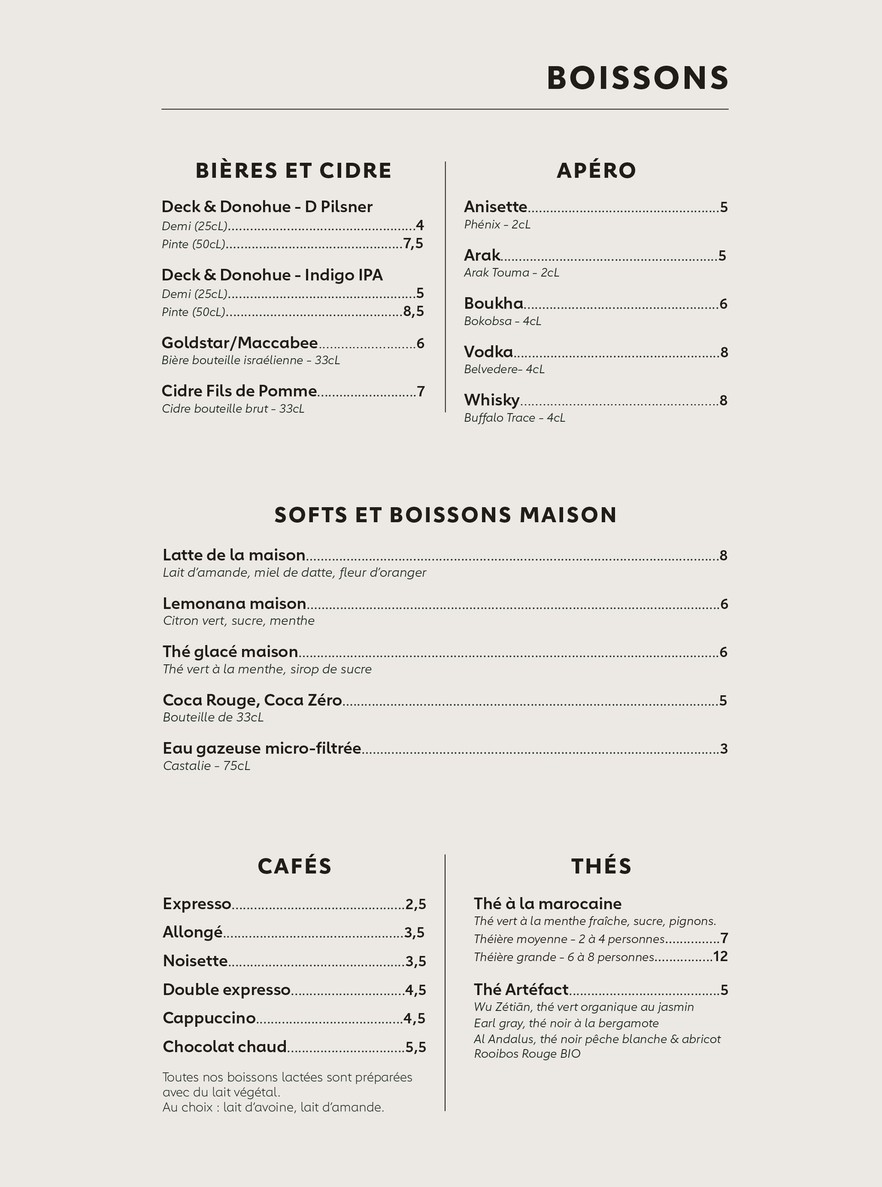 Vendredi Soir menu 5