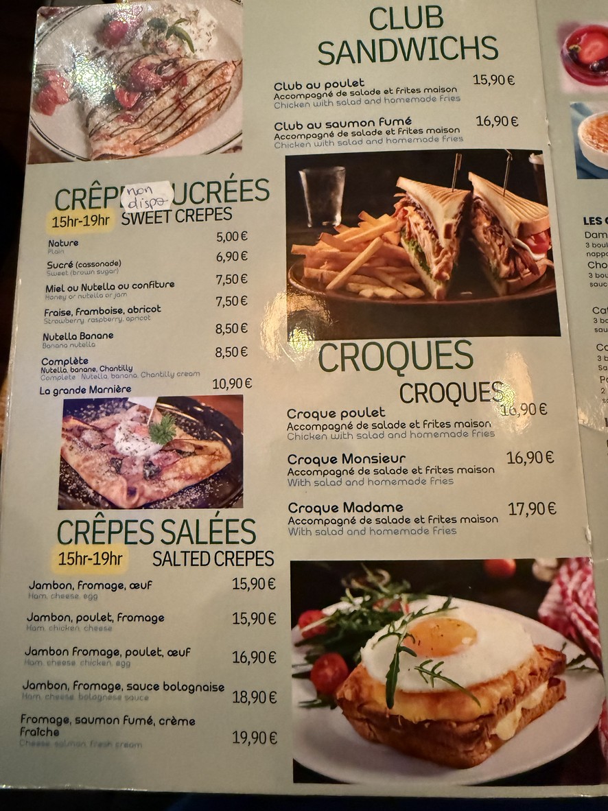 CHEZ MILO menu 3