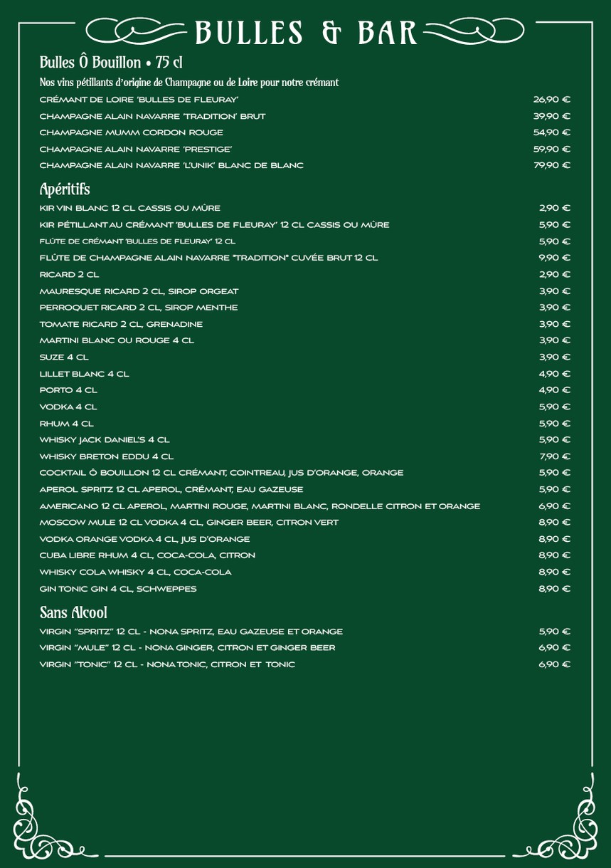 Ô Bouillon menu 4