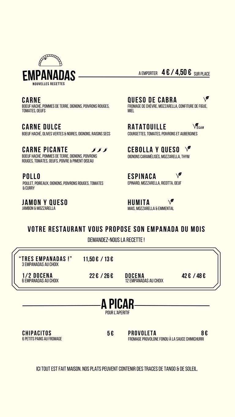 Casero menu 1