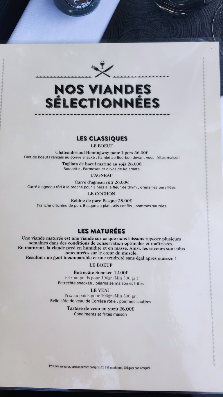 La Rôtisserie menu 2