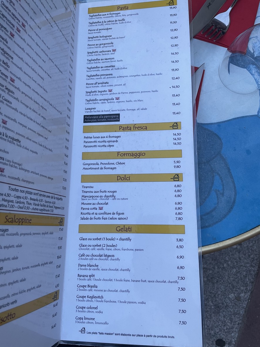 Il Segreto menu 3