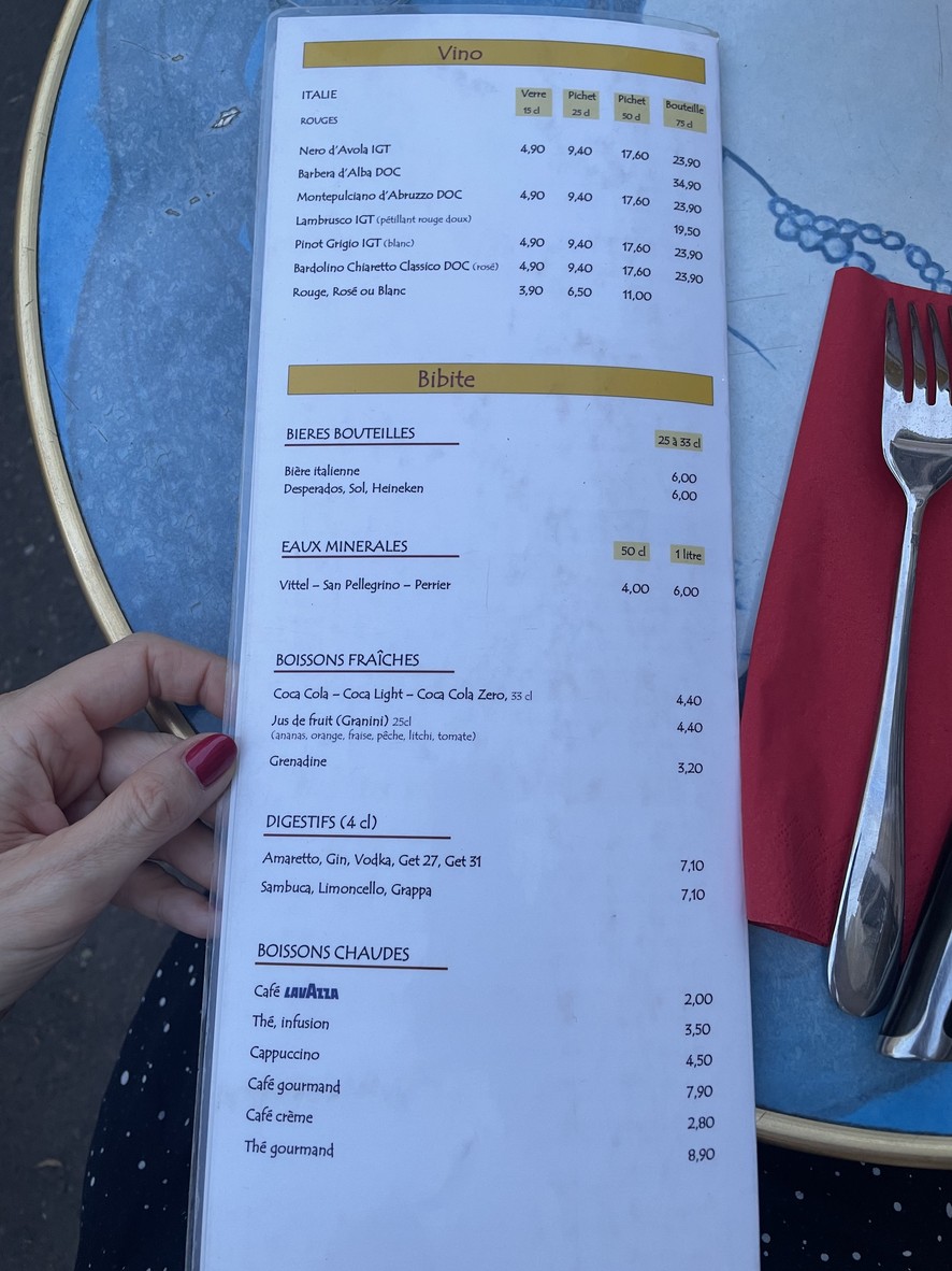 Il Segreto menu 4