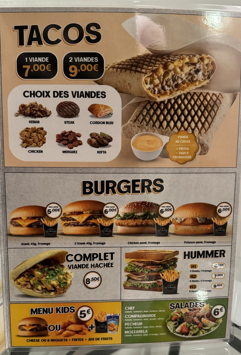 Les 3 Horloges menu 2