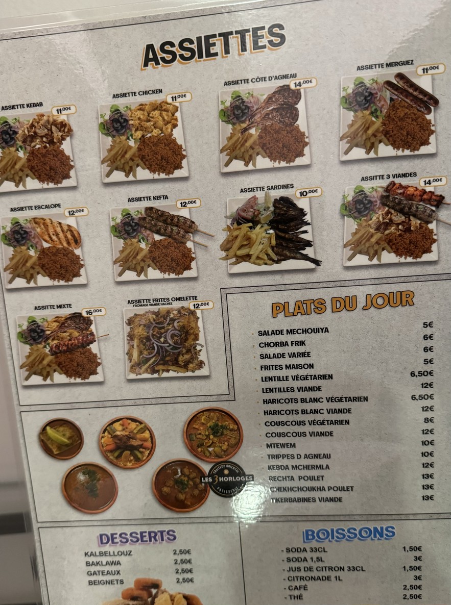 Les 3 Horloges menu 3