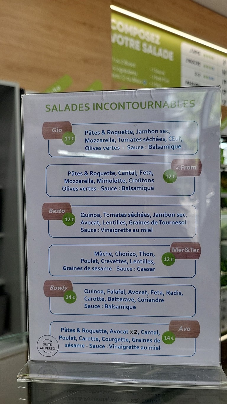 MONGOO BNF - Bar à Salade menu 2
