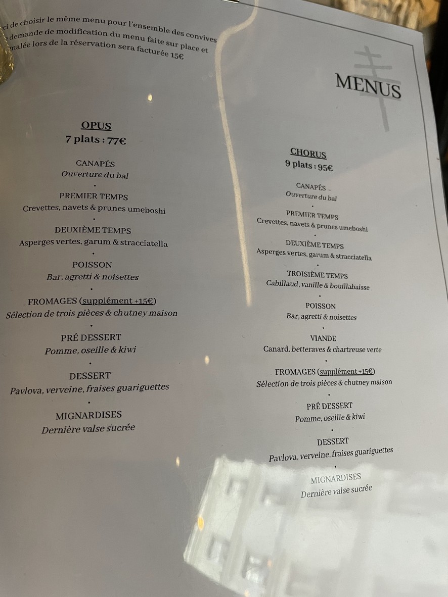 Korus restaurant menu 2