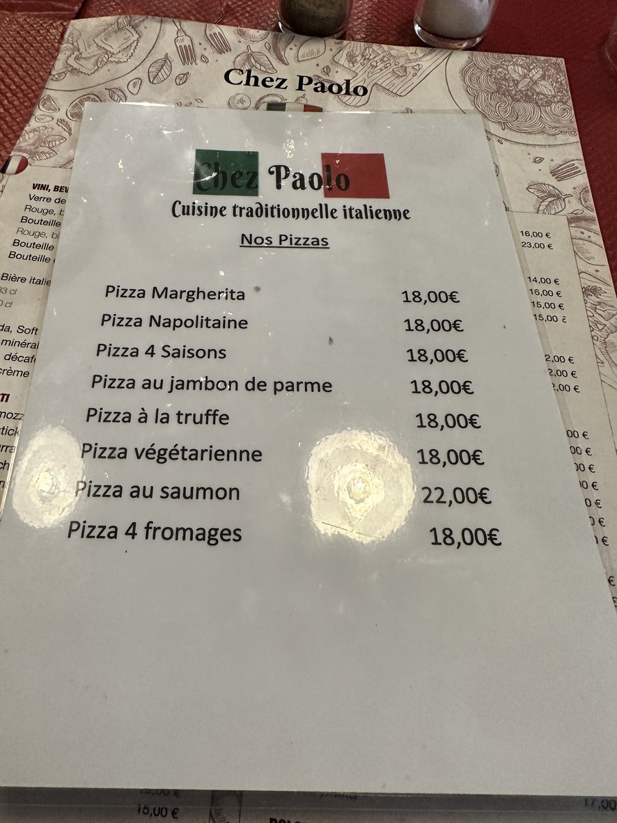 En casa de Paolo menu 1